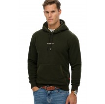 SUPERDRY D1 OVIN MICRO LOGO FLEECE HOOD ΜΠΛΟΥΖΑ ΑΝΔΡΙΚΗ OLIVE