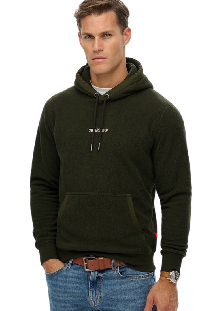 SUPERDRY D1 OVIN MICRO LOGO FLEECE HOOD ΜΠΛΟΥΖΑ ΑΝΔΡΙΚΗ OLIVE