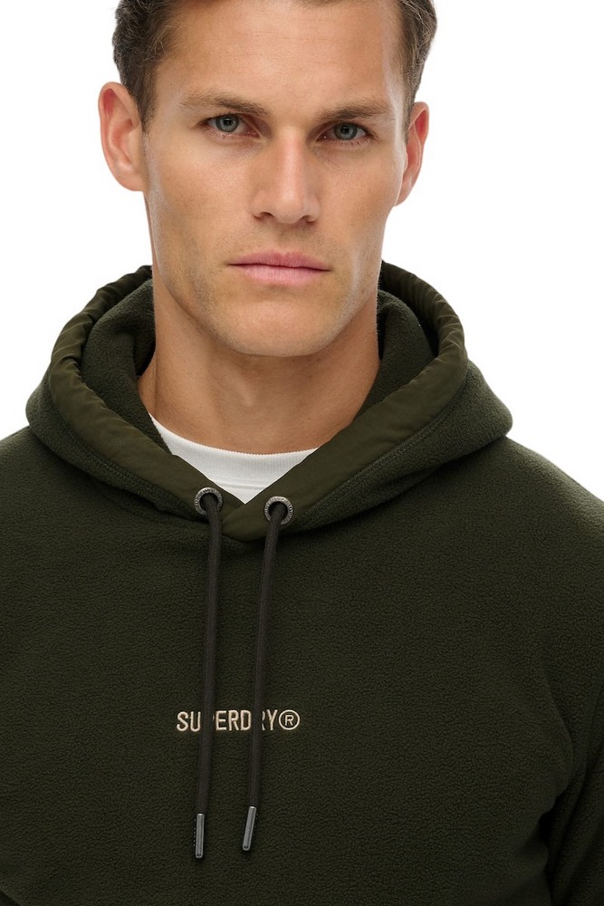 SUPERDRY D1 OVIN MICRO LOGO FLEECE HOOD ΜΠΛΟΥΖΑ ΑΝΔΡΙΚΗ OLIVE