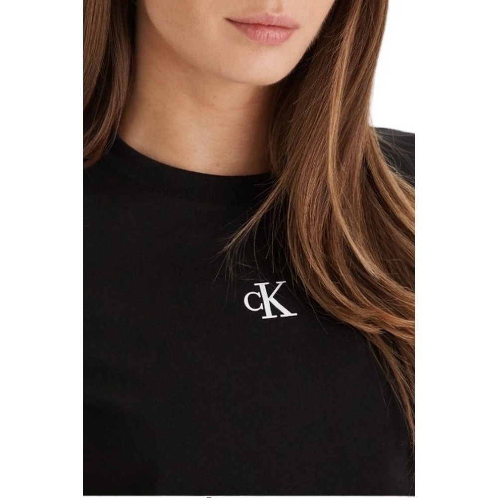 CALVIN KLEIN JEANS LOGO CROPPED T-SHIRT ΜΠΛΟΥΖΑ ΓΥΝΑΙΚΕΙΑ BLACK