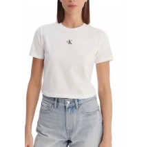 CALVIN KLEIN JEANS LOGO CROPPED T-SHIRT ΜΠΛΟΥΖΑ ΓΥΝΑΙΚΕΙΑ BRIGHT WHITE