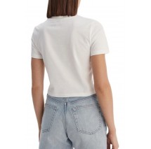 CALVIN KLEIN JEANS LOGO CROPPED T-SHIRT ΜΠΛΟΥΖΑ ΓΥΝΑΙΚΕΙΑ BRIGHT WHITE