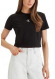 CALVIN KLEIN JEANS LOGO CROPPED T-SHIRT ΜΠΛΟΥΖΑ ΓΥΝΑΙΚΕΙΑ BLACK