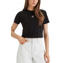 CALVIN KLEIN JEANS LOGO CROPPED T-SHIRT ΜΠΛΟΥΖΑ ΓΥΝΑΙΚΕΙΑ BLACK
