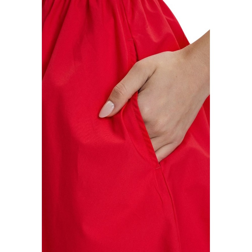 TOMMY JEANS RIB POPLIN MIX STRAPPY DRESS ΦΟΡΕΜΑ ΓΥΝΑΙΚΕΙΟ RED ALERT