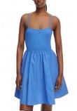 TOMMY JEANS RIB POPLIN MIX STRAPPY DRESS ΦΟΡΕΜΑ ΓΥΝΑΙΚΕΙΟ BLUE