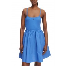 TOMMY JEANS RIB POPLIN MIX STRAPPY DRESS ΦΟΡΕΜΑ ΓΥΝΑΙΚΕΙΟ BLUE