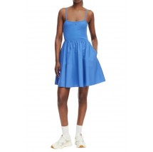TOMMY JEANS RIB POPLIN MIX STRAPPY DRESS ΦΟΡΕΜΑ ΓΥΝΑΙΚΕΙΟ BLUE