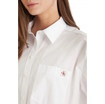 CALVIN KLEIN JEANS COTTON POPLIN RELAXED SHIRT WOVE ΠΟΥΚΑΜΙΣΟ ΓΥΝΑΙΚΕΙΟ WHITE