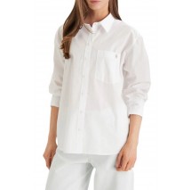 CALVIN KLEIN JEANS COTTON POPLIN RELAXED SHIRT WOVE ΠΟΥΚΑΜΙΣΟ ΓΥΝΑΙΚΕΙΟ WHITE