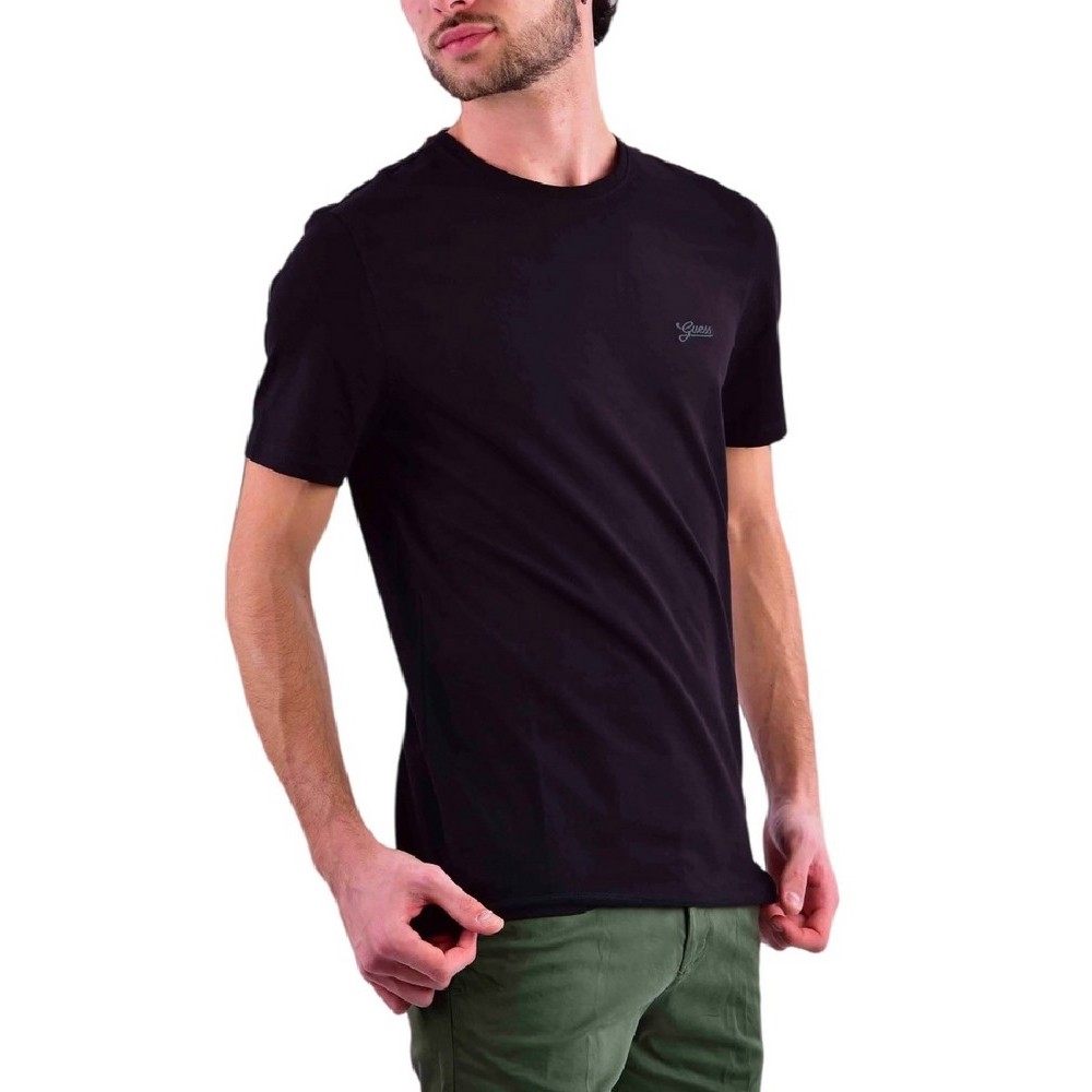 GUESS BASIC PIMA T-SHIRT ΜΠΛΟΥΖΑ ΑΝΔΡΙΚΗ BLACK