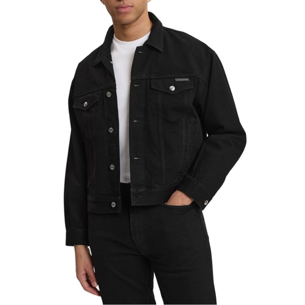 CALVIN KLEIN JEANS 90S CK CLASSIC BLACK TRUCKER ΤΖΙΝ ΜΠΟΥΦΑΝ ΑΝΔΡΙΚΟ DENIM BLACK