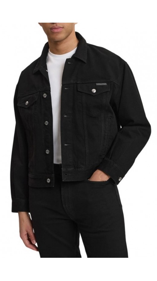 CALVIN KLEIN JEANS 90S CK CLASSIC BLACK TRUCKER ΤΖΙΝ ΜΠΟΥΦΑΝ ΑΝΔΡΙΚΟ DENIM BLACK