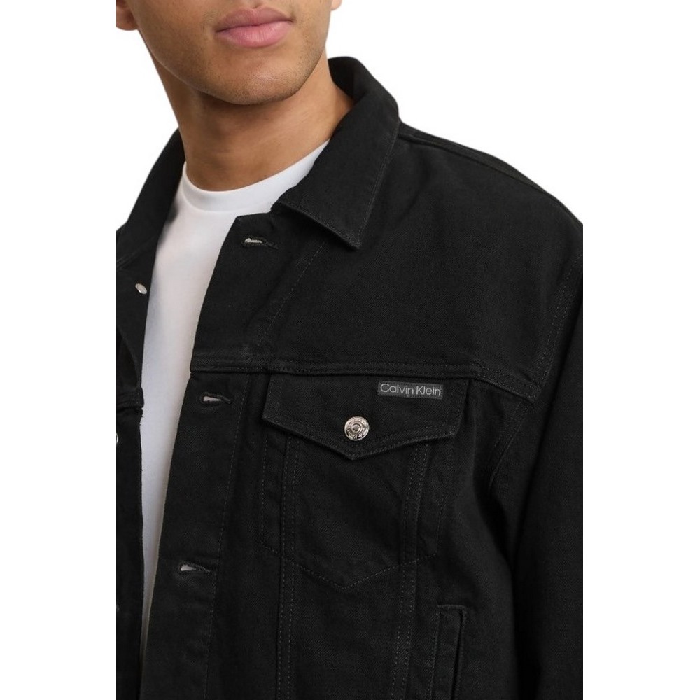 CALVIN KLEIN JEANS 90S CK CLASSIC BLACK TRUCKER ΤΖΙΝ ΜΠΟΥΦΑΝ ΑΝΔΡΙΚΟ DENIM BLACK