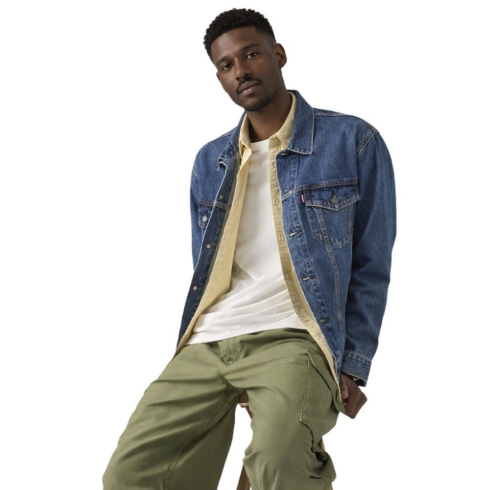 LEVIS® RELAXED FIT TRUCKER FLAT FINISH ΤΖΙΝ ΜΠΟΥΦΑΝ ΑΝΔΡΙΚΟ DARK INDIGO