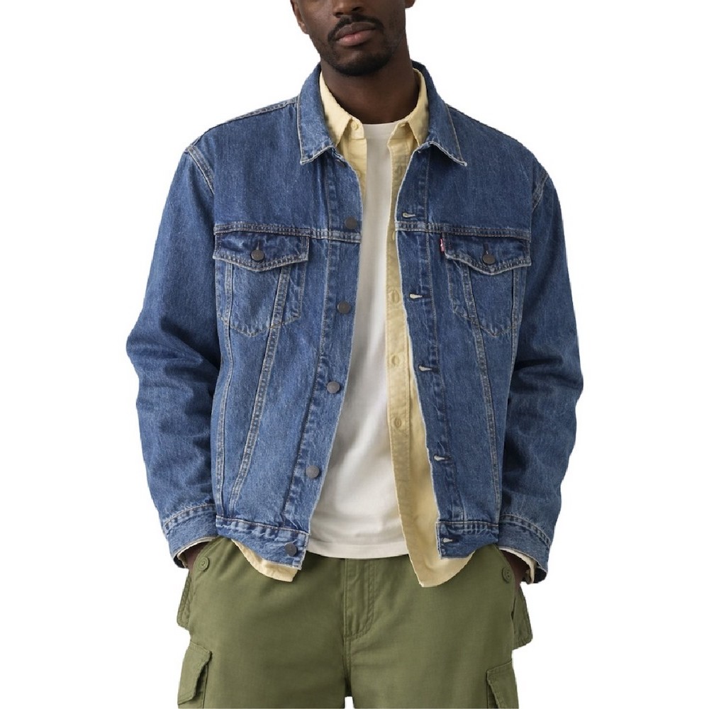 LEVIS® RELAXED FIT TRUCKER FLAT FINISH ΤΖΙΝ ΜΠΟΥΦΑΝ ΑΝΔΡΙΚΟ DARK INDIGO