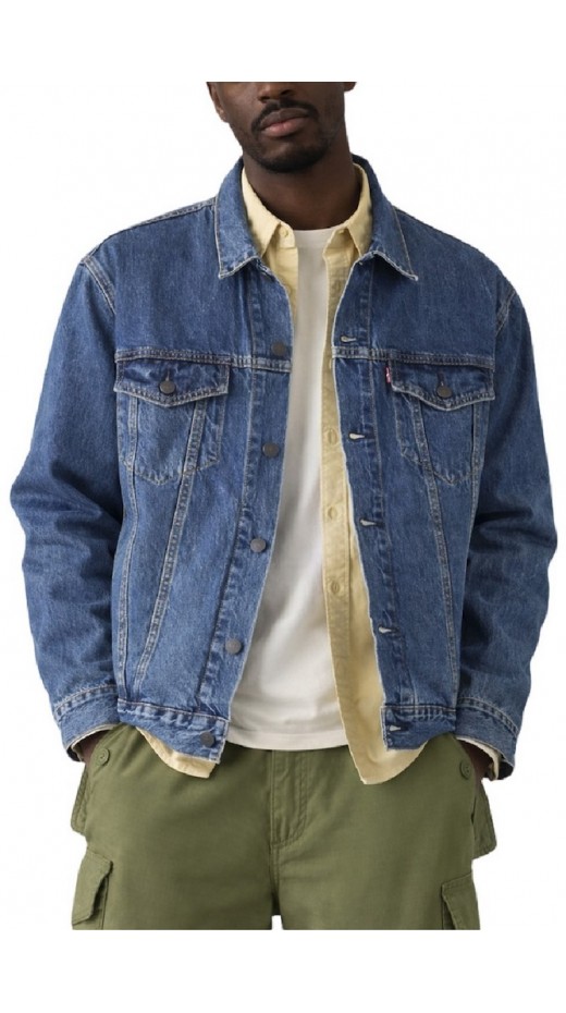 LEVIS® RELAXED FIT TRUCKER FLAT FINISH ΤΖΙΝ ΜΠΟΥΦΑΝ ΑΝΔΡΙΚΟ DARK INDIGO