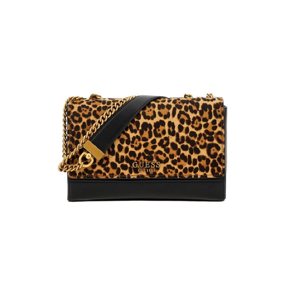 GUESS ISELINE CONVERTIBLE XBODY FLAP ΤΣΑΝΤΑ ΓΥΝΑΙΚΕΙΑ LEOPARD PRINT