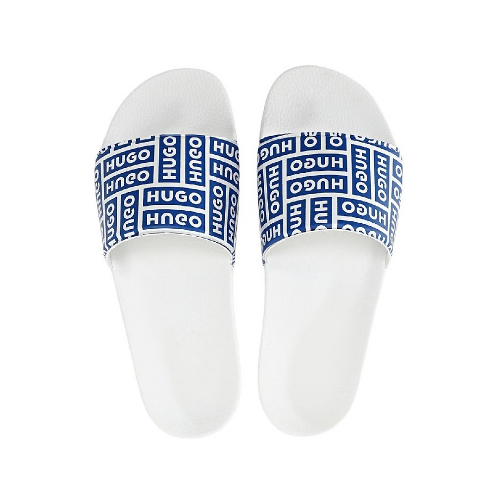 HUGO BOSS TIMEIN SLID BAOLG SANDALS ΠΑΝΤΟΦΛΕΣ ΑΝΔΡΙΚΕΣ WHITE