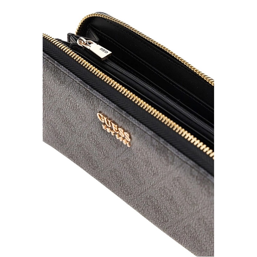 GUESS BRENTON SLG LRG ZIP AROUND ΠΟΡΤΟΦΟΛΙ ΓΥΝΑΙΚΕΙΟ DARK GREY