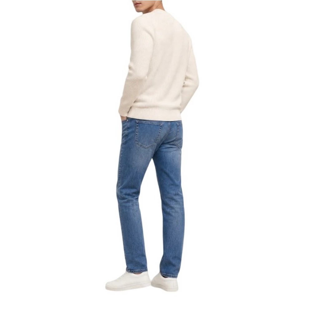 TOMMY JEANS REG BADGE SWEATER ΠΛΕΚΤΗ ΜΠΛΟΥΖΑ ΑΝΔΡΙΚΗ OFF WHITE