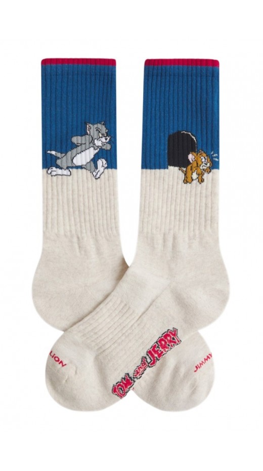 JIMMY LION ATHLETIC TOM AND JERRY MOUSE DOOR ΚΑΛΤΣΕΣ UNISEX BEIGE