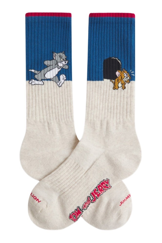 JIMMY LION ATHLETIC TOM AND JERRY MOUSE DOOR ΚΑΛΤΣΕΣ UNISEX BEIGE