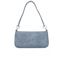 CALVIN KLEIN DENIM SHOULDER POUCH W/STRAP ΤΣΑΝΤΑ ΓΥΝΑΙΚΕΙΑ BLUΕ DENIM