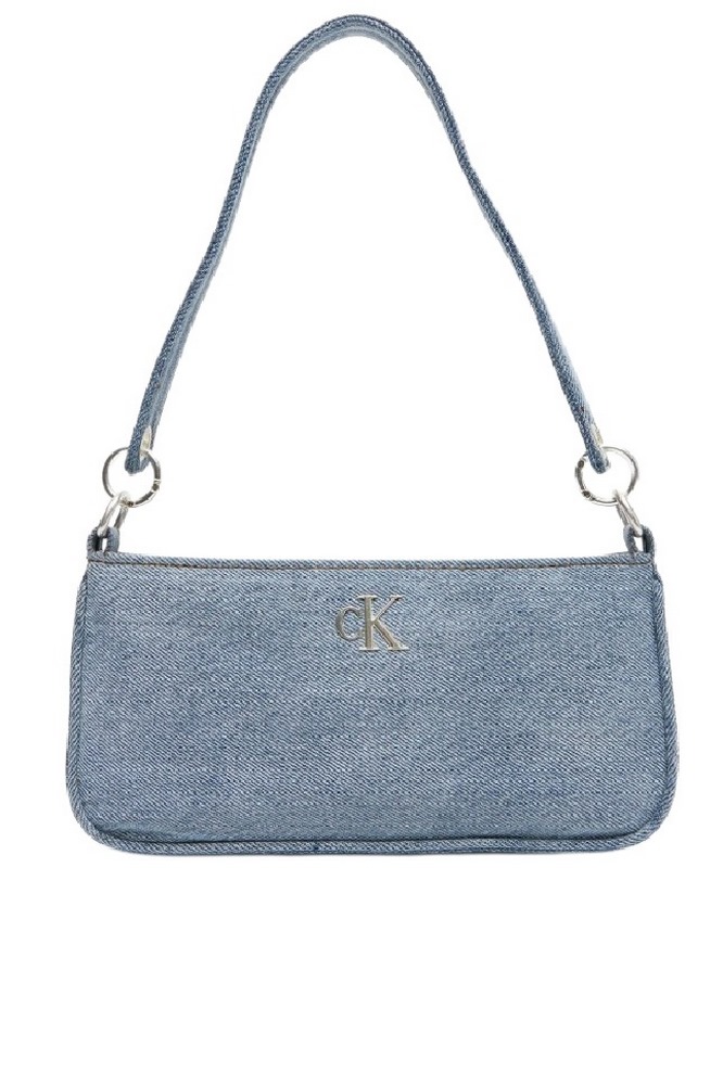 CALVIN KLEIN DENIM SHOULDER POUCH W/STRAP ΤΣΑΝΤΑ ΓΥΝΑΙΚΕΙΑ BLUΕ DENIM