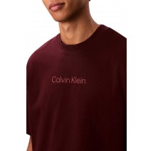 CALVIN KLEIN STANDARD LOGO 30S CREWNK T-SHIRT ΜΠΛΟΥΖΑ ΑΝΔΡΙΚΗ WINE