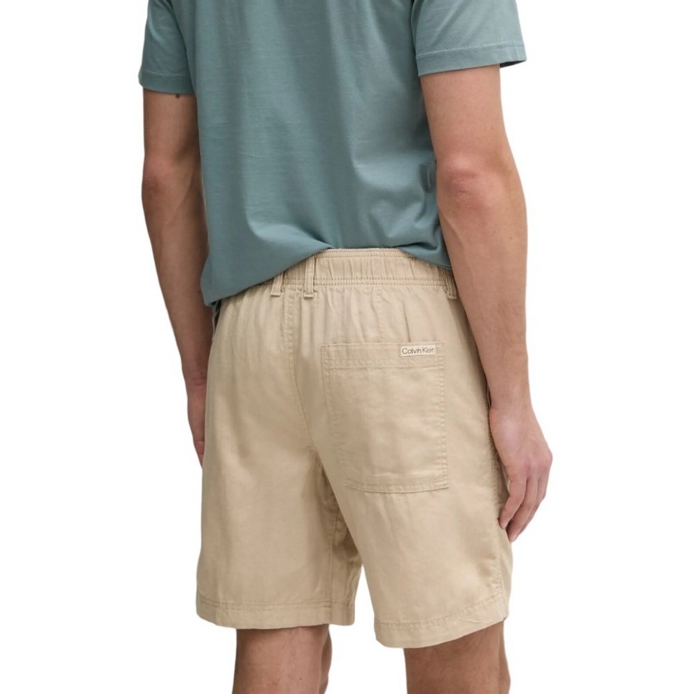 CALVIN KLEIN JEANS LINEN SHORT ΒΕΡΜΟΥΔΑ ΑΝΔΡΙΚΗ BEIGE