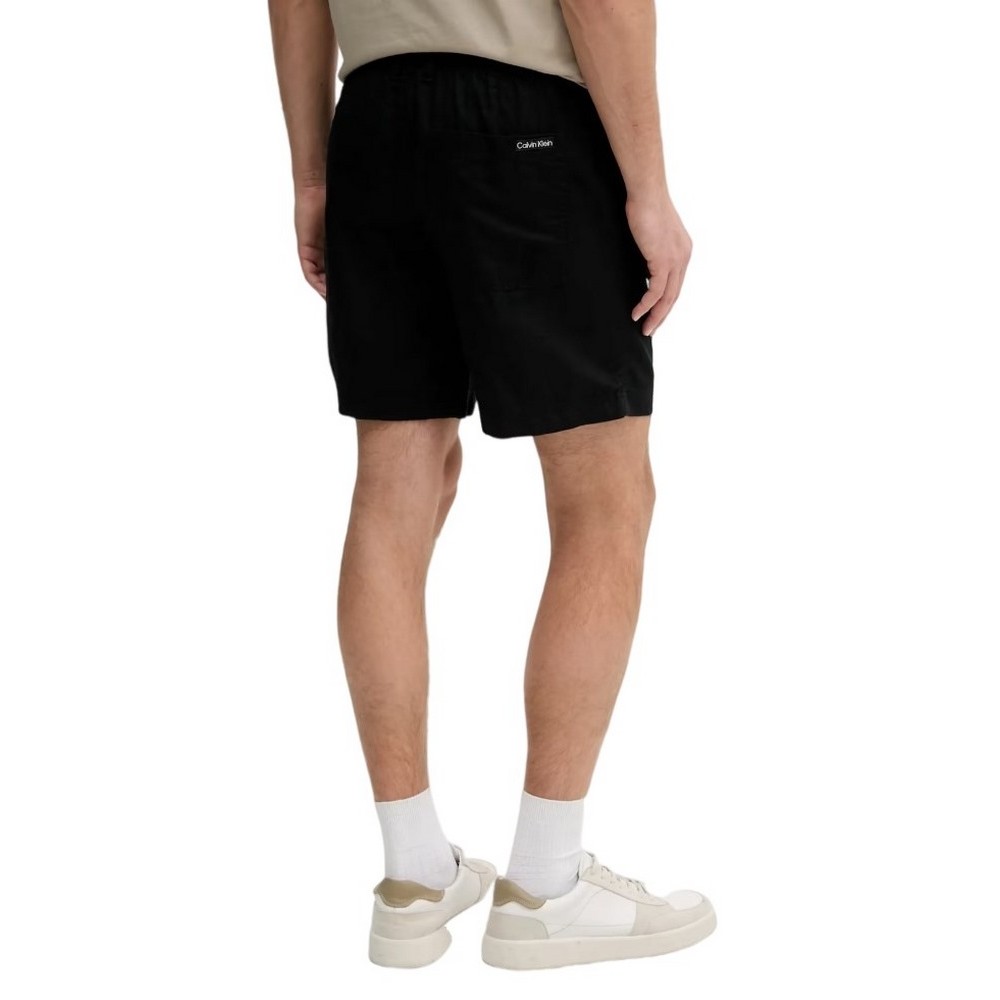 CALVIN KLEIN JEANS LINEN SHORT ΒΕΡΜΟΥΔΑ ΑΝΔΡΙΚΗ BLACK
