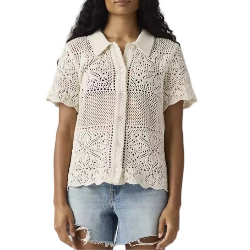 LEVIS SUSANNA FLORAL CROCHET SHIRT ΠΟΥΚΑΜΙΣΟ ECRU