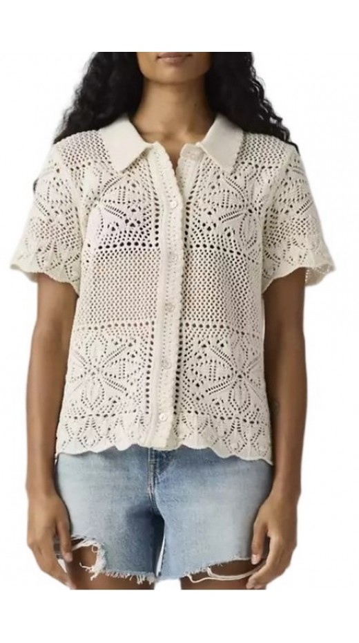 LEVIS SUSANNA FLORAL CROCHET SHIRT ΠΟΥΚΑΜΙΣΟ ECRU
