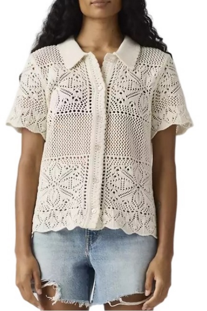 LEVIS SUSANNA FLORAL CROCHET SHIRT ΠΟΥΚΑΜΙΣΟ ECRU