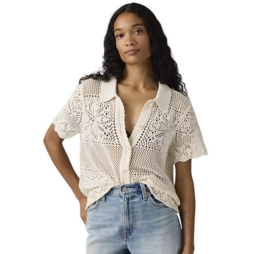 LEVIS SUSANNA FLORAL CROCHET SHIRT ΠΟΥΚΑΜΙΣΟ ECRU