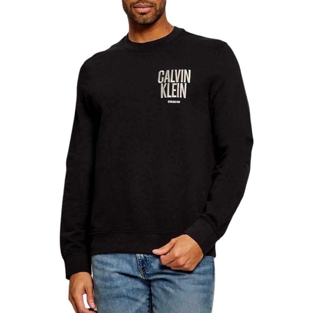 CALVIN KLEIN JEANS 350TERRY BOLD CLVN KLN CN SWEATSHIRT ΜΠΛΟΥΖΑ ΦΟΥΤΕΡ ΑΝΔΡΙΚΗ BLACK