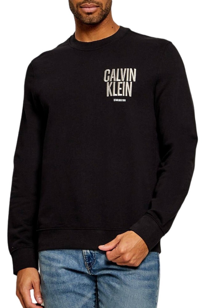 CALVIN KLEIN JEANS 350TERRY BOLD CLVN KLN CN SWEATSHIRT ΜΠΛΟΥΖΑ ΦΟΥΤΕΡ ΑΝΔΡΙΚΗ BLACK