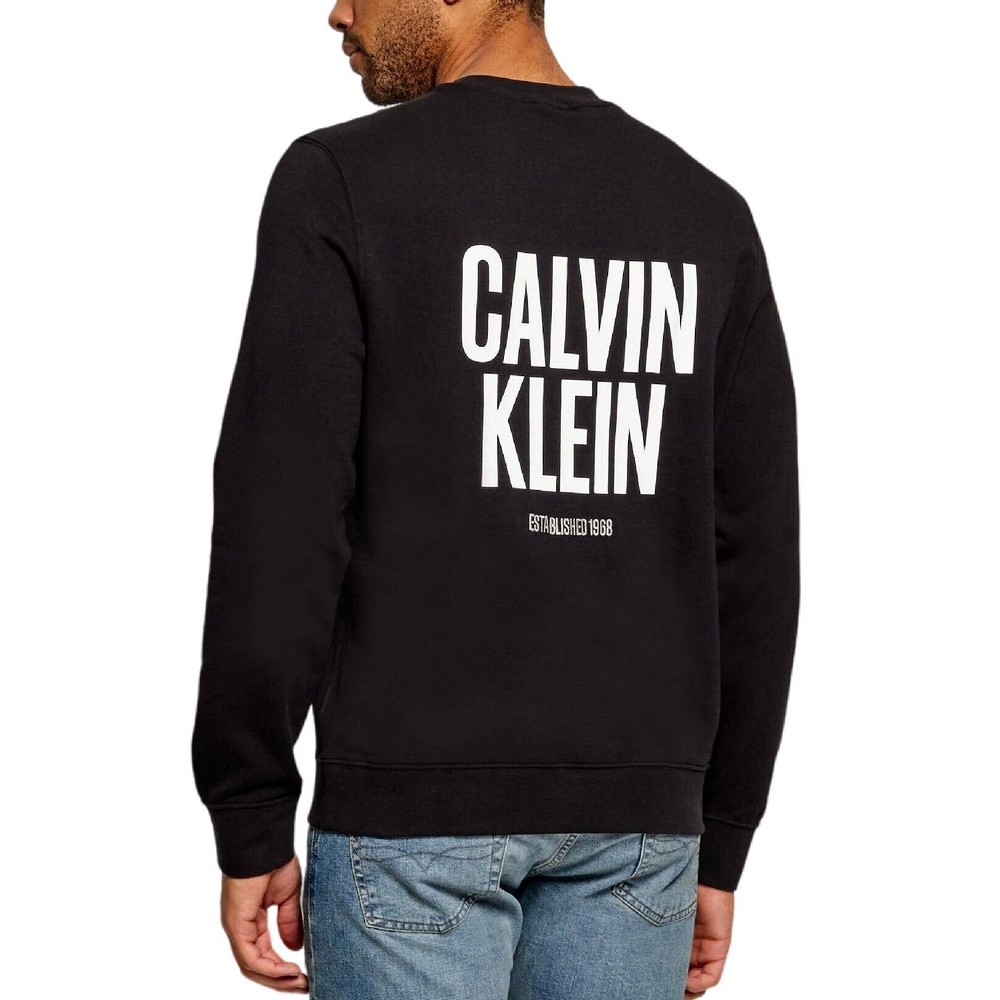 CALVIN KLEIN JEANS 350TERRY BOLD CLVN KLN CN SWEATSHIRT ΜΠΛΟΥΖΑ ΦΟΥΤΕΡ ΑΝΔΡΙΚΗ BLACK