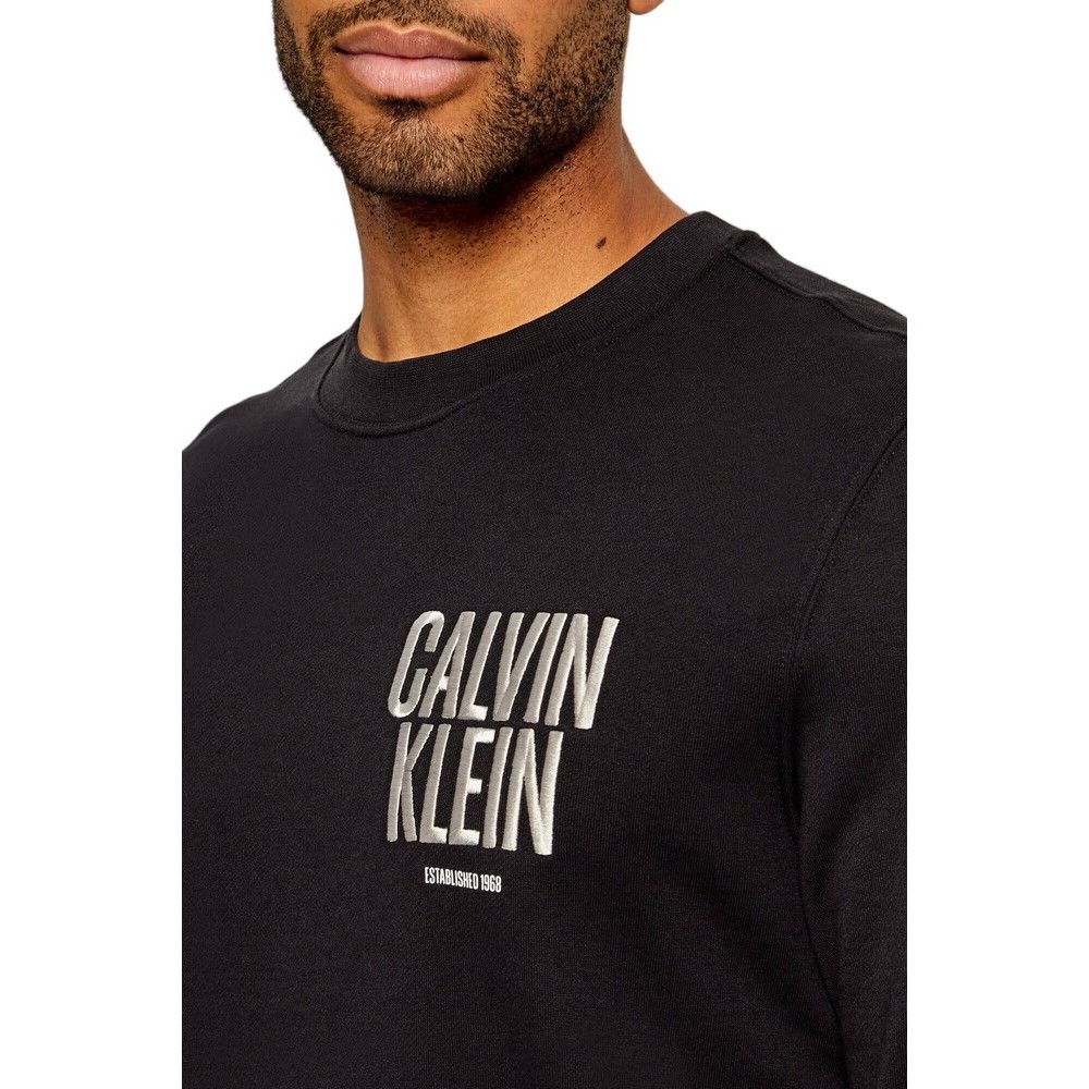 CALVIN KLEIN JEANS 350TERRY BOLD CLVN KLN CN SWEATSHIRT ΜΠΛΟΥΖΑ ΦΟΥΤΕΡ ΑΝΔΡΙΚΗ BLACK