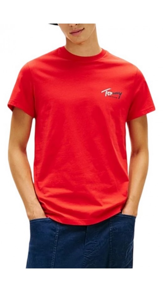 TOMMY JEANS SLIM SIGN CHEST T-SHIRT ΜΠΛΟΥΖΑ ΑΝΔΡΙΚΗ RED