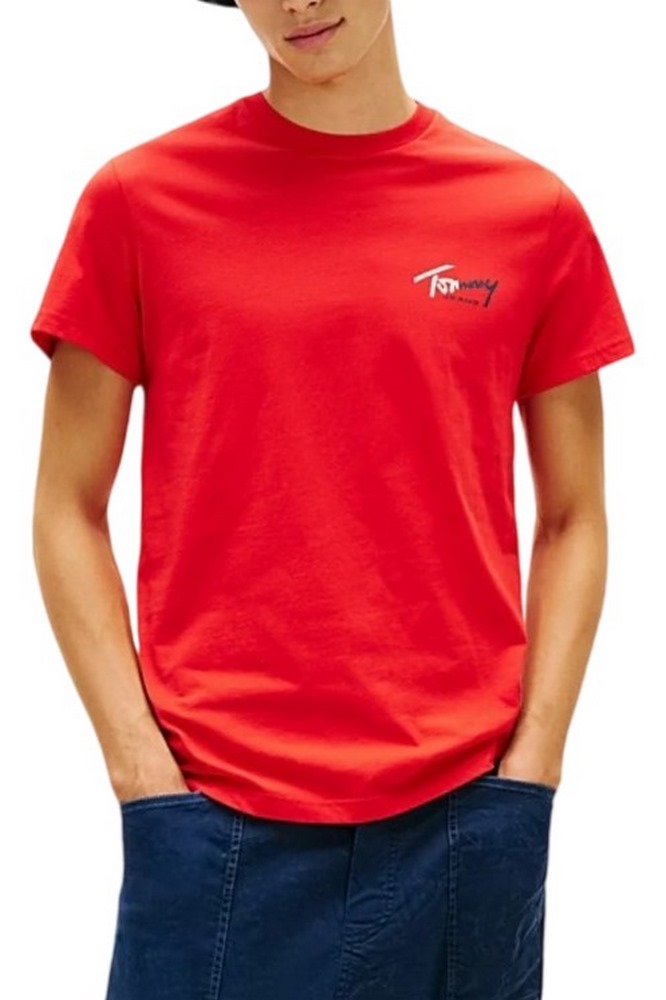 TOMMY JEANS SLIM SIGN CHEST T-SHIRT ΜΠΛΟΥΖΑ ΑΝΔΡΙΚΗ RED