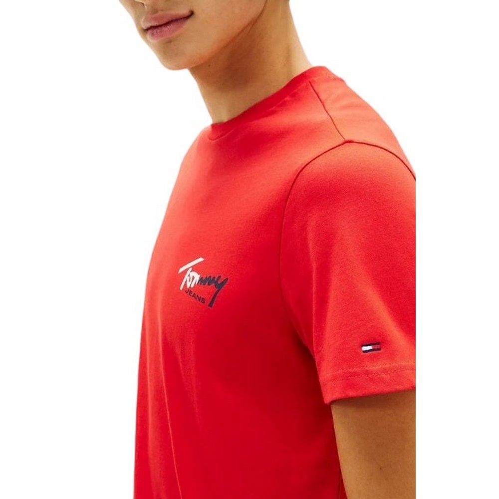 TOMMY JEANS SLIM SIGN CHEST T-SHIRT ΜΠΛΟΥΖΑ ΑΝΔΡΙΚΗ RED