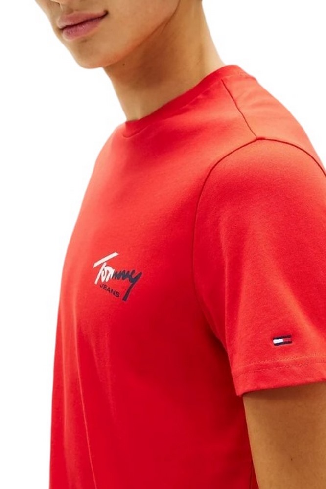 TOMMY JEANS SLIM SIGN CHEST T-SHIRT ΜΠΛΟΥΖΑ ΑΝΔΡΙΚΗ RED