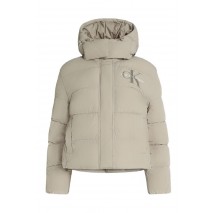 CALVIN KLEIN JEANS MATTE MW MONOLOGO SHORT PUFFER ΜΠΟΥΦΑΝ ΓΥΝΑΙΚΕΙΟ BEIGE