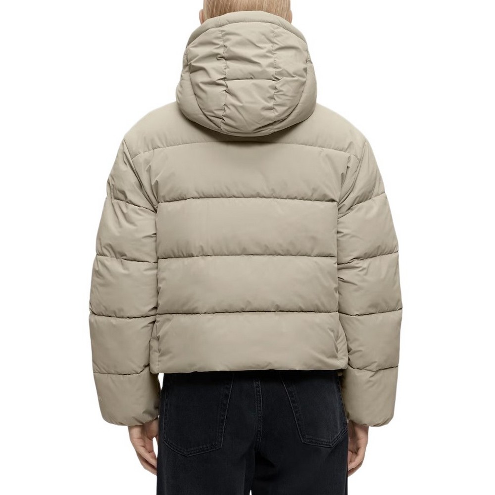 CALVIN KLEIN JEANS MATTE MW MONOLOGO SHORT PUFFER ΜΠΟΥΦΑΝ ΓΥΝΑΙΚΕΙΟ BEIGE