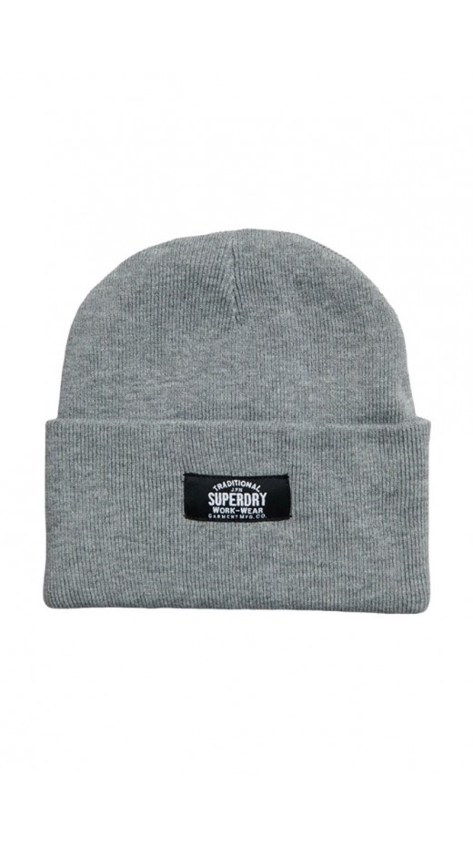 SUPERDRY D3 SDRY CLASSIC KNITTED BEANIE HAT UNISEX ΣΚΟΥΦΟΣ ΑΝΔΡΙΚΟΣ GREY