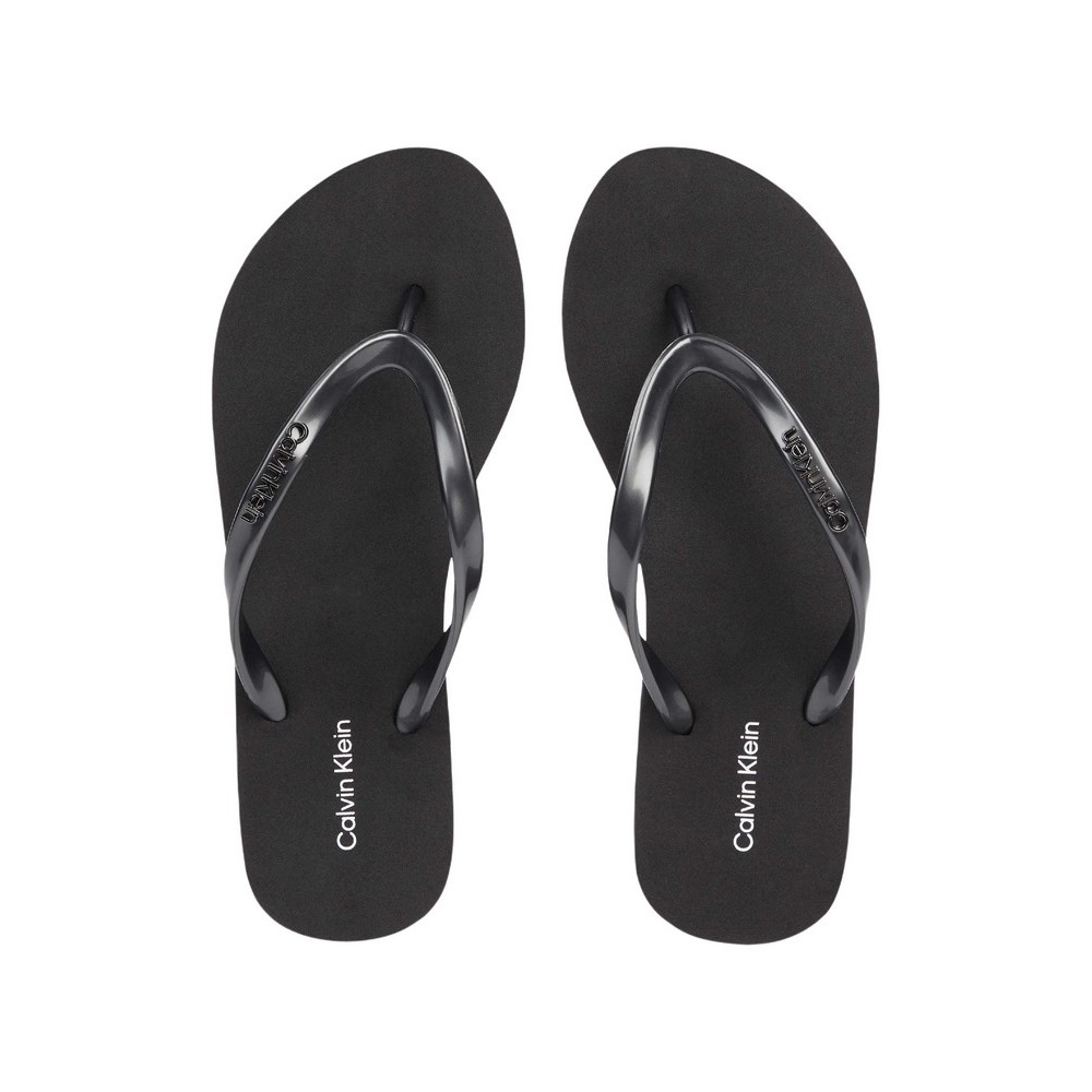 CALVIN KLEIN JEANS FLIPFLOP-MTL ΠΑΝΤΟΦΛΑ ΓΥΝΑΙΚΕΙΑ BLACK