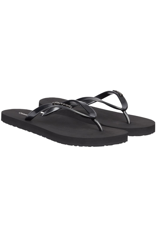 CALVIN KLEIN JEANS FLIPFLOP-MTL ΠΑΝΤΟΦΛΑ ΓΥΝΑΙΚΕΙΑ BLACK