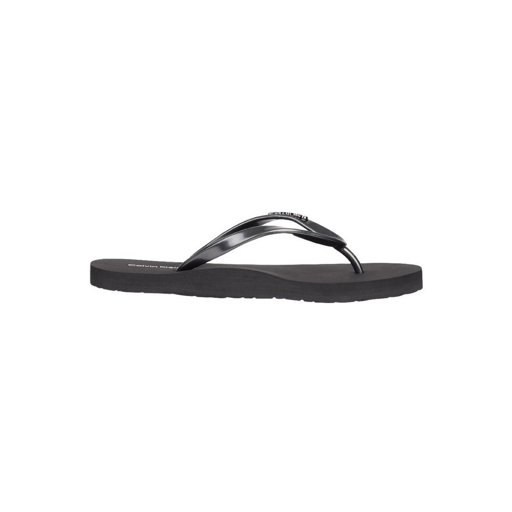 CALVIN KLEIN JEANS FLIPFLOP-MTL ΠΑΝΤΟΦΛΑ ΓΥΝΑΙΚΕΙΑ BLACK